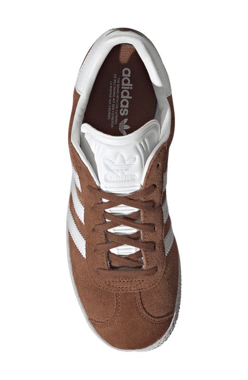 Shop Adidas Originals Adidas Kids' Gazelle Low Top Sneaker In Brown/white/gold