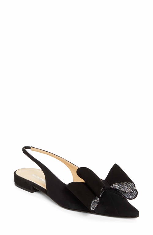 Shop Mach & Mach Le Cadeau Pointed Toe Slingback Flat In Black