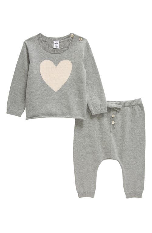 Nordstrom Graphic Sweater & Pants Set in Grey Heather Heart