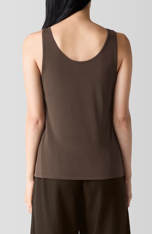 Shop Eileen Fisher Slim Fit Scoop Neck Silk Tank In Wren