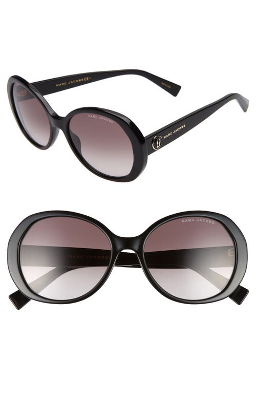 Marc Jacobs 56mm Round Sunglasses in Black