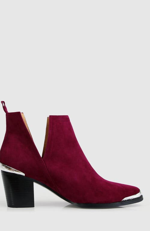 Belle & Bloom Austin Suede Ankle Boot In Merlot