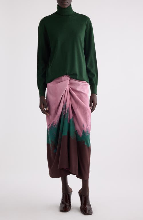 Shop Dries Van Noten Tunnes Merino Wool Turtleneck Sweater In Emerald