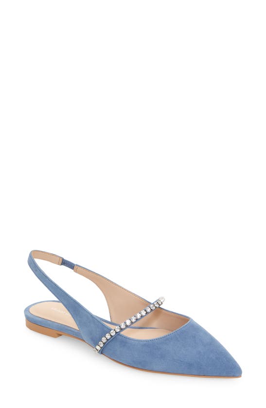 Stuart Weitzman Crystaline Slingback Flat In Atlantic Blue