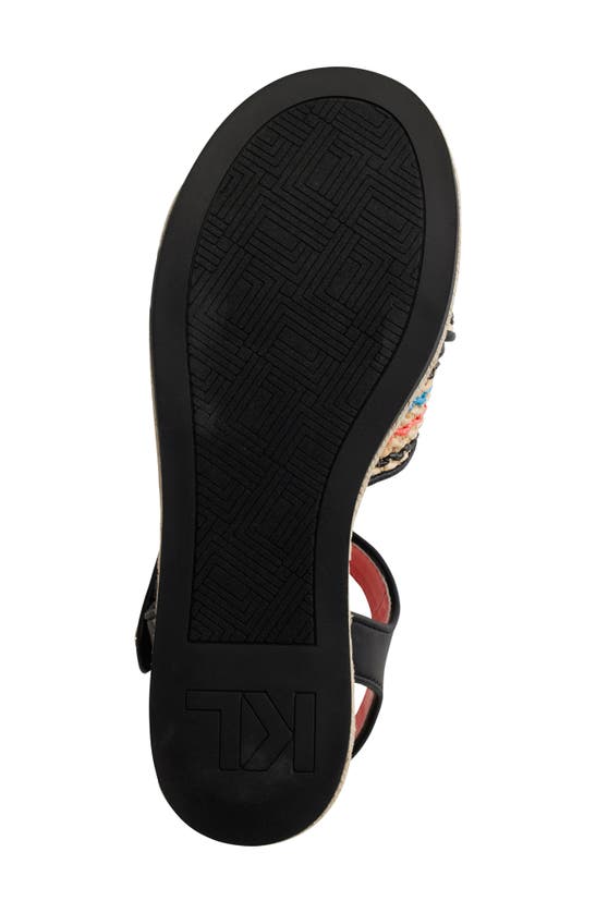 Shop Karl Lagerfeld Celeste Platform Wedge Sandal In Black/ Cream