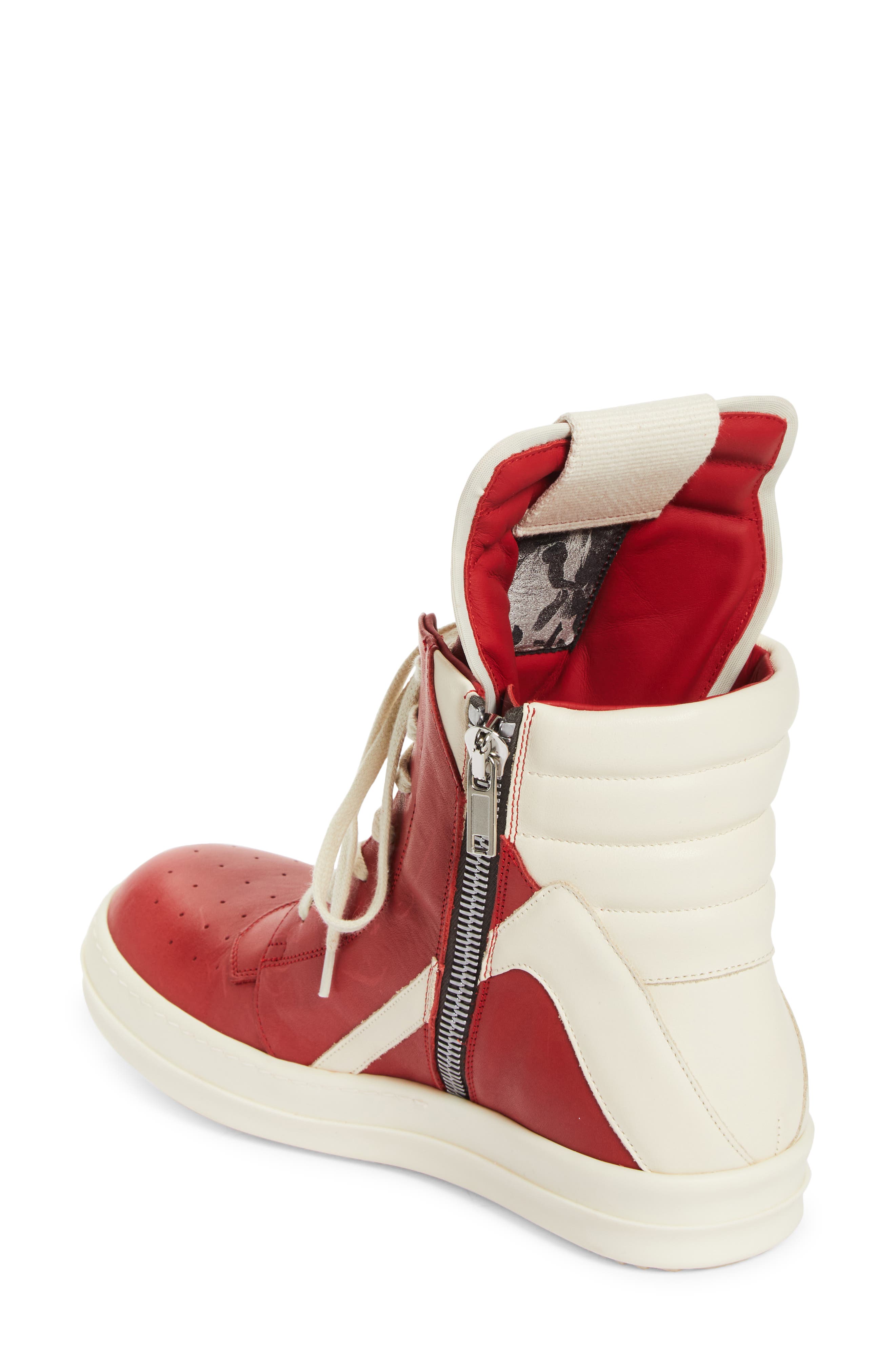 Red Rick Owens Geobasket Rick Owens Geobasket High Top