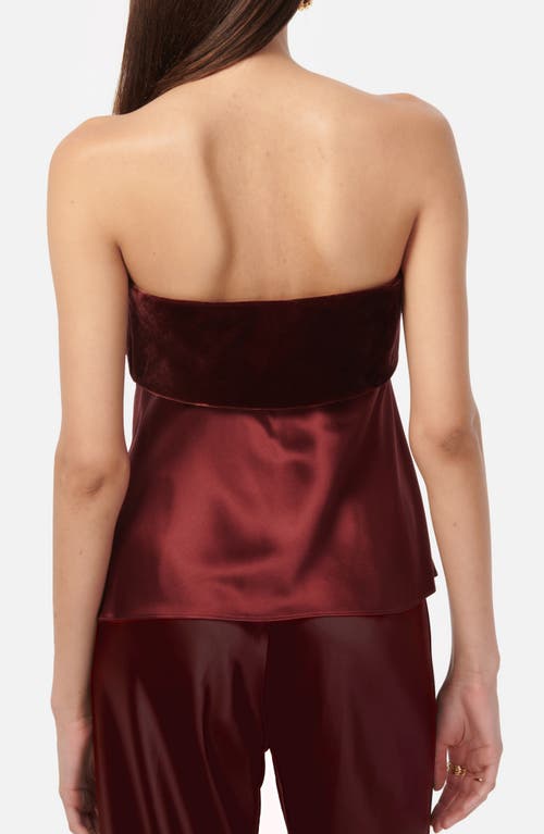 Shop Cami Nyc Diona Velvet Trim Strapless Top In Syrah