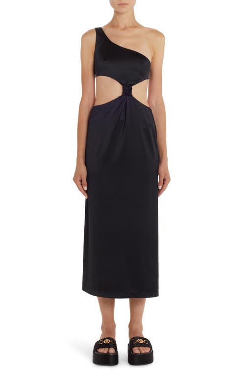 Versace Cutout One-Shoulder Cover-Up Dress in Black