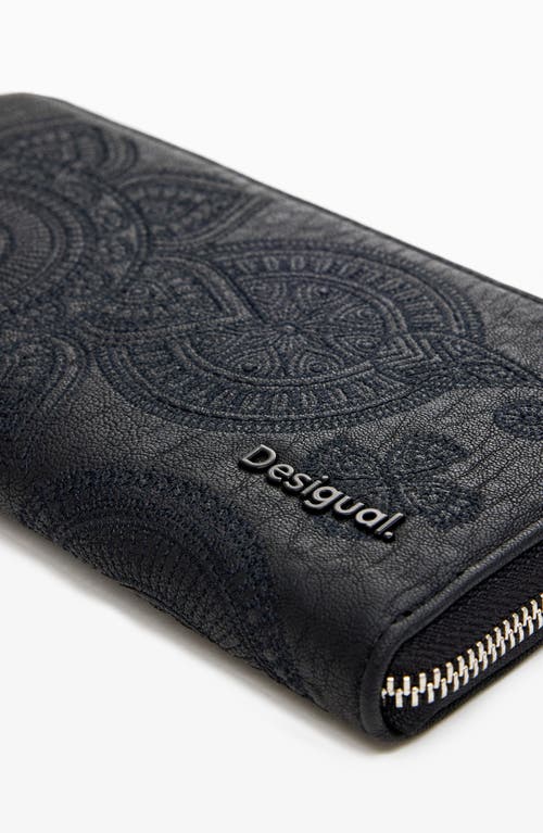Desigual Mone Dejavu Faux Leather Wallet In Black