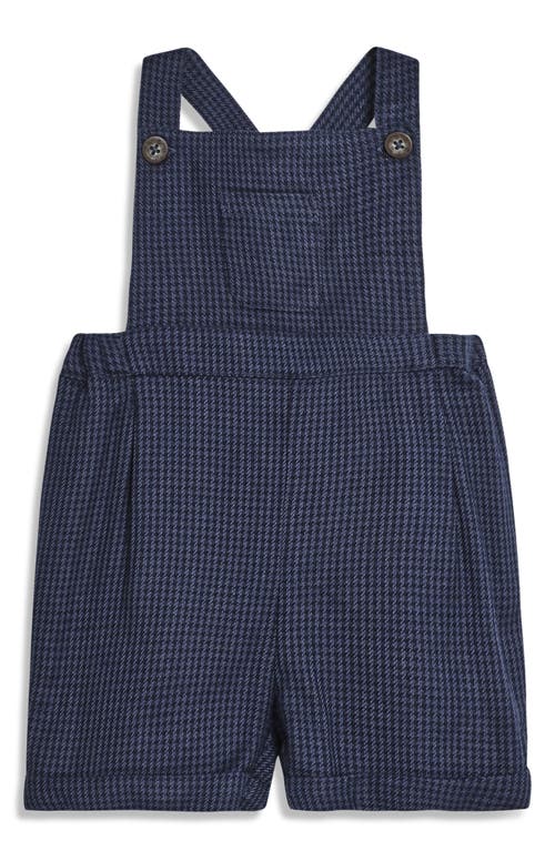 Shop Jojo Maman Bébé Jojo Maman Bebe Peter Pan Collar Bodysuit & Houndstooth Suspender Shorts Set In Navy