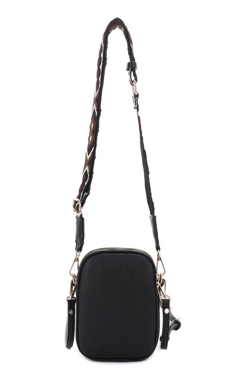 Shop Mali + Lili Josephine Vegan Leather Crossbody Bag In Black/tri