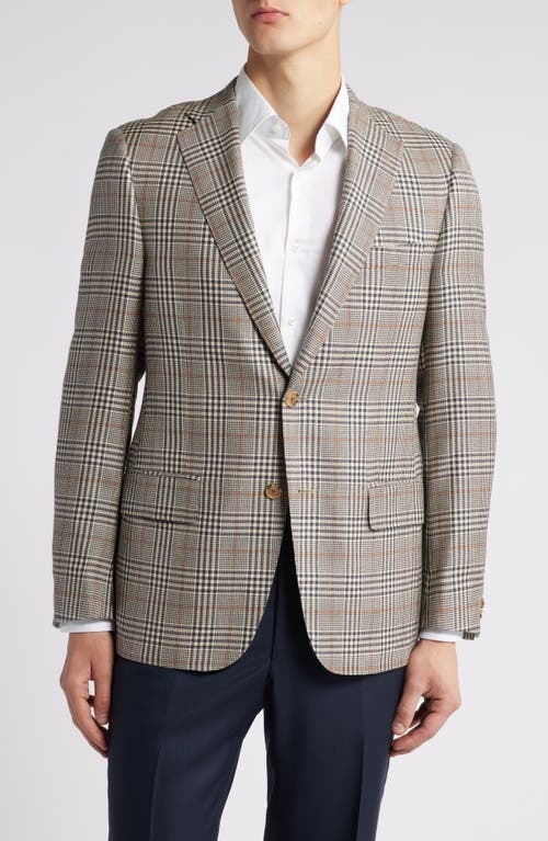 Heritage Gold Light Tan Plaid Cashmere & Silk Sport Coat 