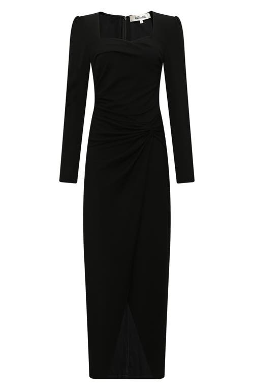 Shop Diane Von Furstenberg Hughie Long Sleeve Maxi Dress In Black