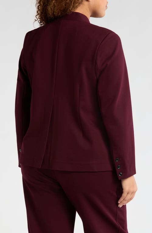 Universal Standard Lennox Padded Shoulder Stretch Ponte Blazer In Black Cherry
