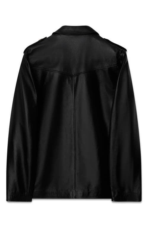 Shop Blk Dnm Boxy Leather Jacket In Black