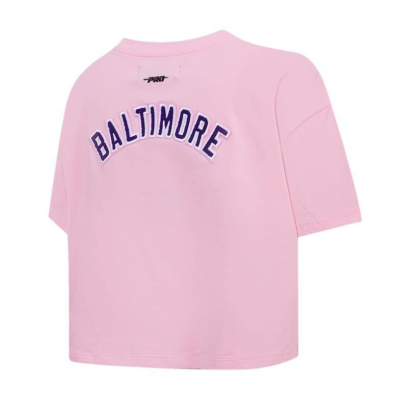 Pro Standard Pink Baltimore Ravens Cropped Boxy T-shirt