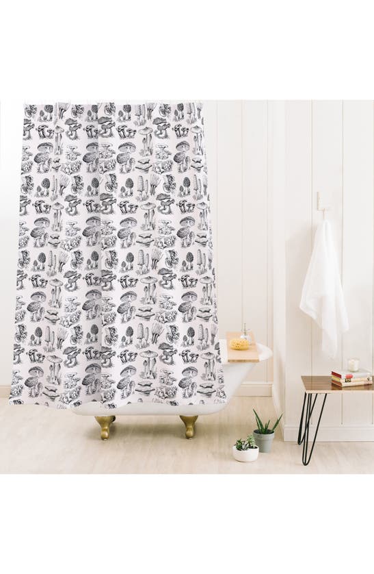 Shop Deny Designs Mushroom Collection Shower Curtain In Black-white
