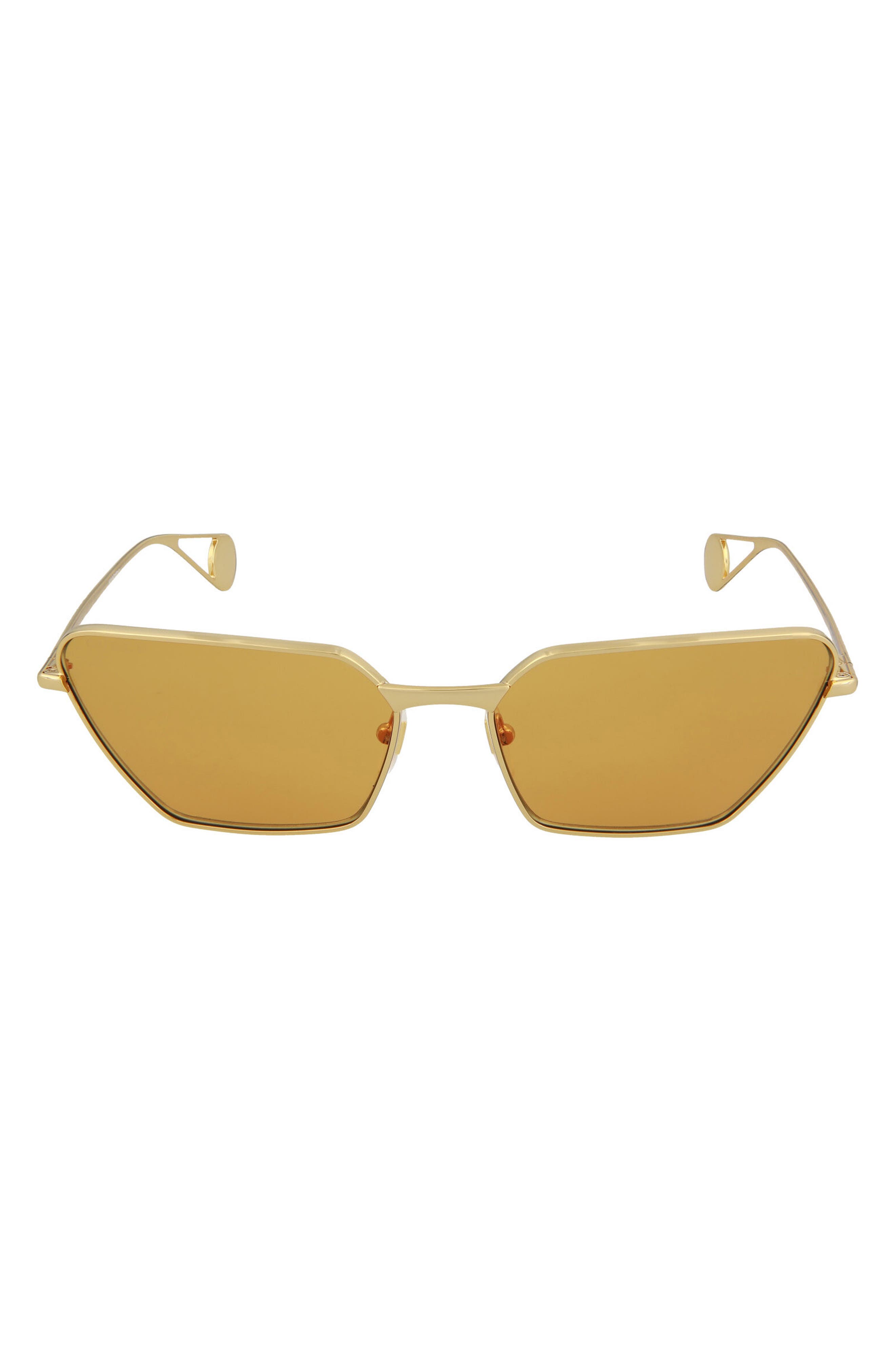 Gucci 63mm Cat Eye Sunglasses In Gold Gold Orange