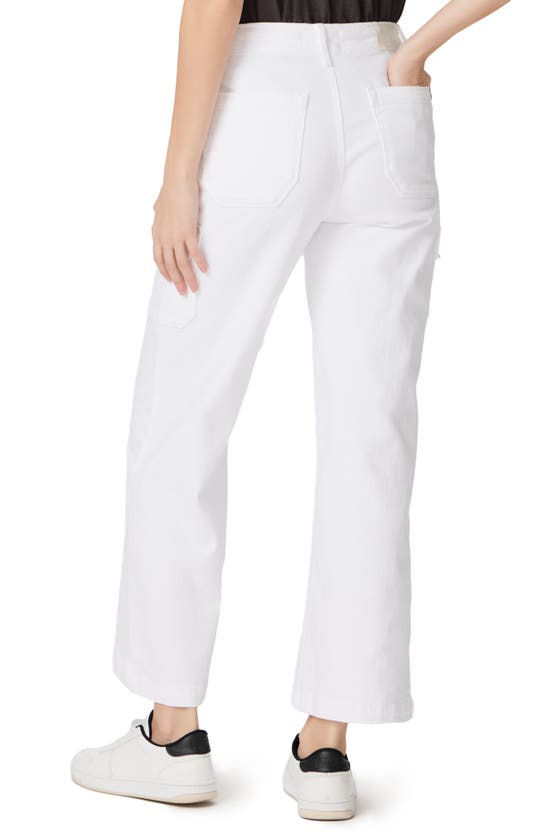 Shop Paige Carly High Waist Ankle Wide Leg Cargo Pants In Crisp White