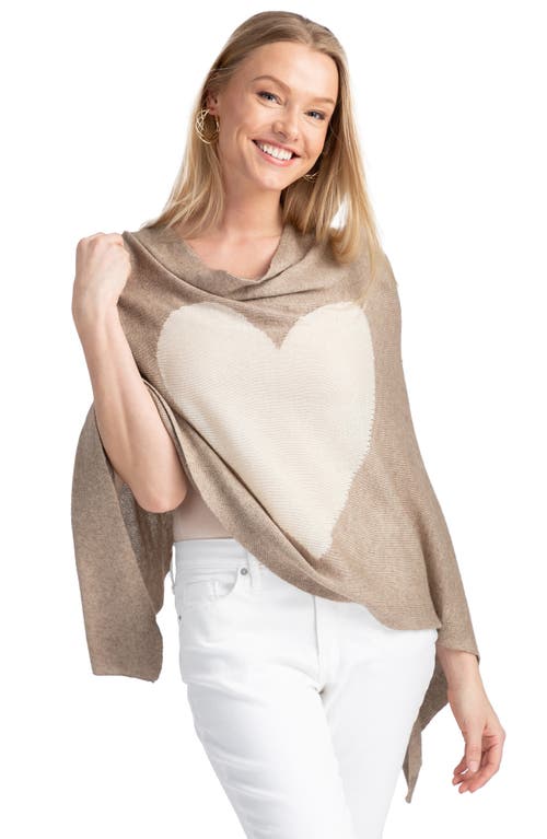 Saachi Heart Silk & Cashmere Poncho In Camel