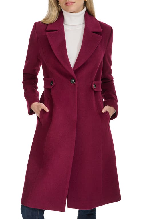 Shop Cole Haan Slick Wool Blend Coat In Pink Amethyst