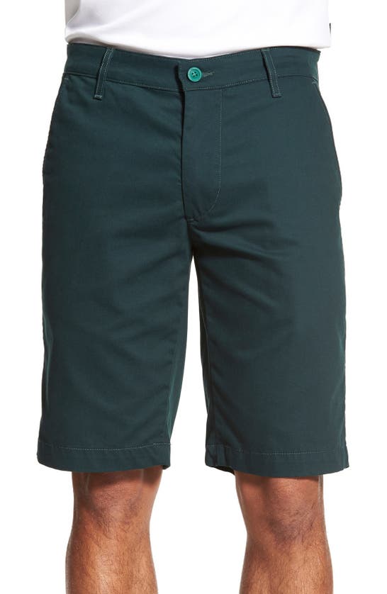 Ag Green Label 'the Canyon' Flat Front Performance Shorts In Scots Pine