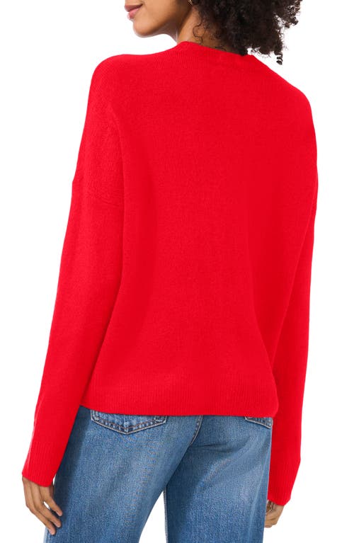 Shop Vince Camuto Cropped Crewneck Sweater In Luminous Red