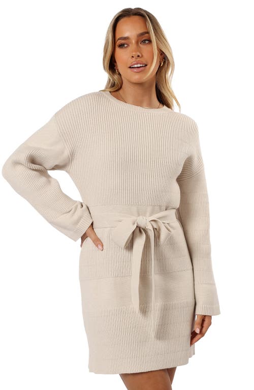 Petal And Pup Petal & Pup Lucca Long Sleeve Mini Sweater Dress In Neutral