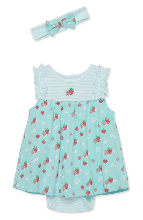 Strawberry Skirted Bodysuit & Headband Set (Baby)