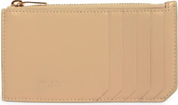 Fragments zipped card case in smooth leather, Saint Laurent