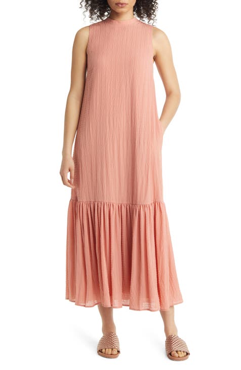 Sleeveless Seersucker Maxi Dress