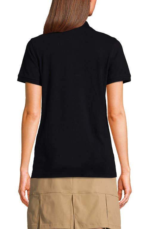 Lands' End School Uniform Young  Short Sleeve Mesh Polo Shirt In Black