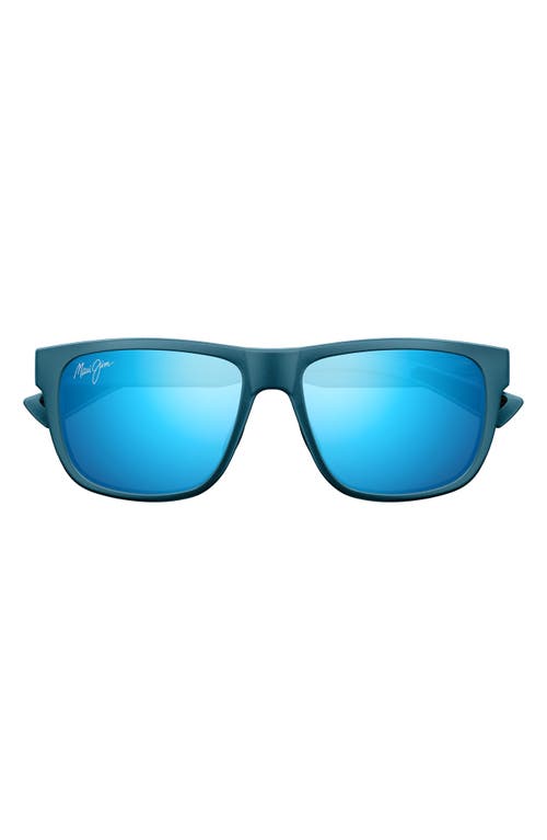 Maui Jim Puakea 57mm Polarizedplus2® Square Sunglasses In Blue/blue Hawaii