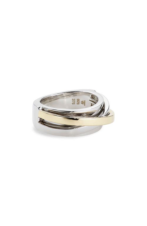 Tom Wood Slim Orb Duo Recycled Sterling Silver Ring In 925 Sterling Silver/9k Gold
