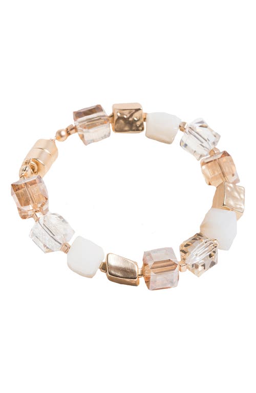 Shop Saachi Faceted Square Bead Bracelet In Champagne