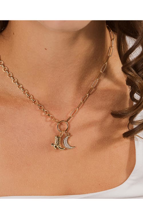 Sterling Forever Kelsea Cubic Zirconia Charm Pendant Necklace In Gold