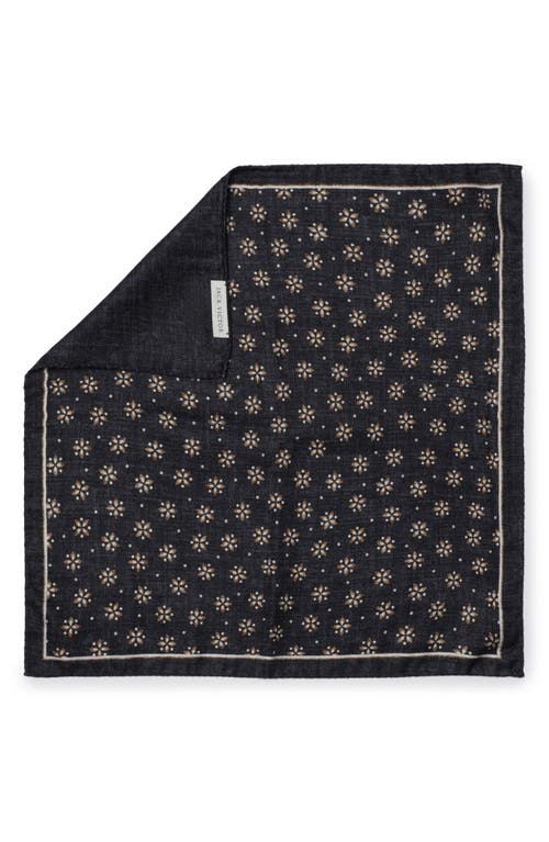 Jack Victor Severn Reversible Silk Pocket Square in Black 