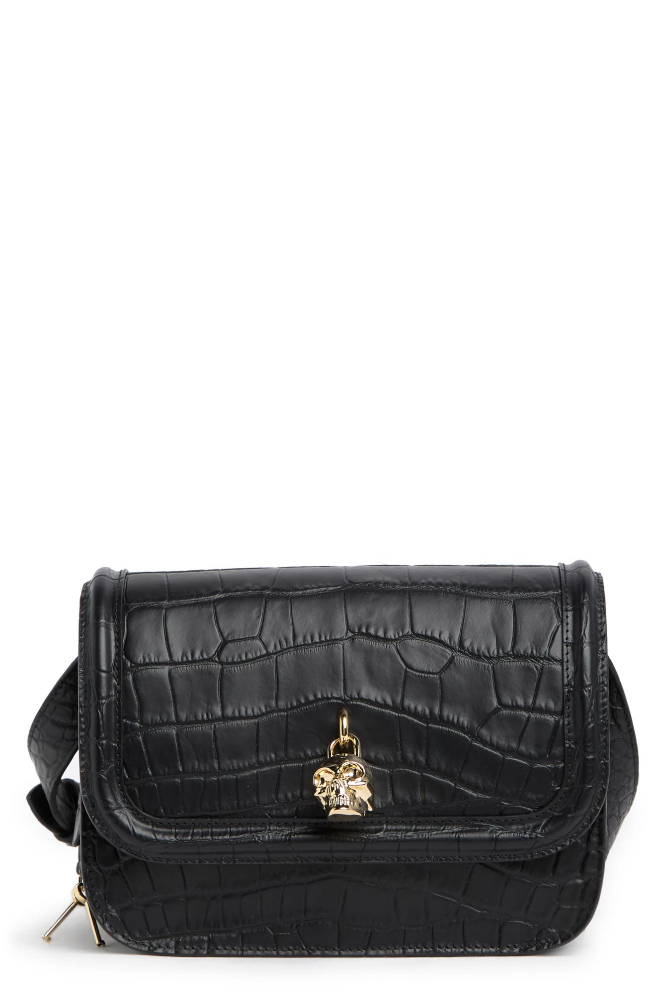 croc embossed satchel