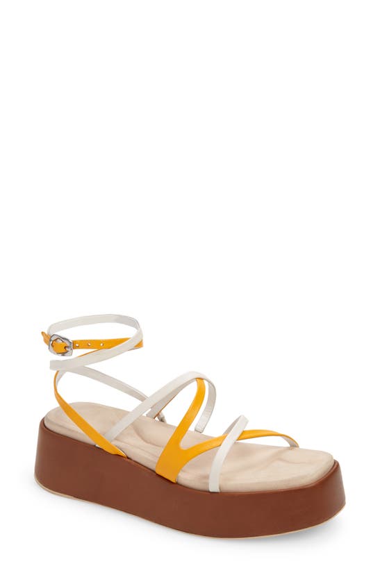 Rag & Bone Women's Logan Strappy Leather Flatform Sandals In Saffron