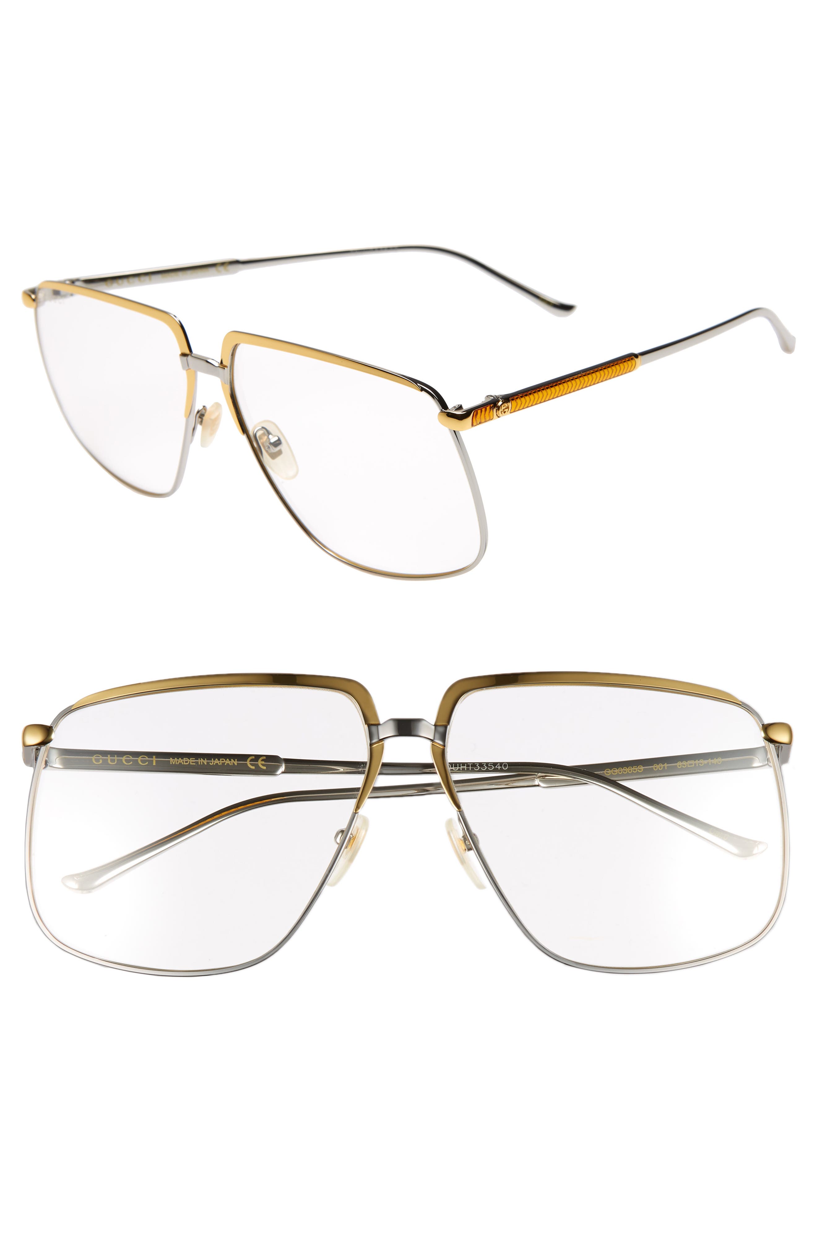 gucci 63mm square sunglasses