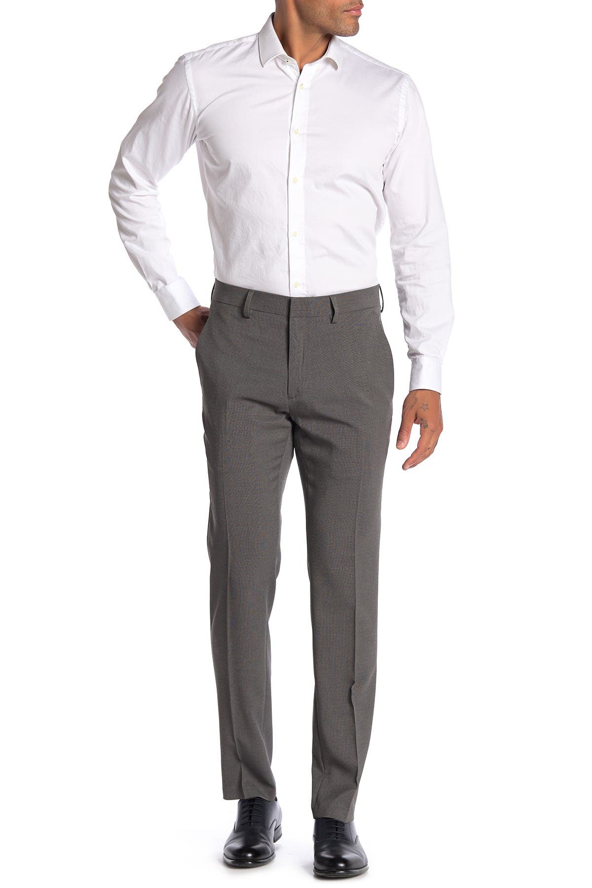 Kenneth Cole Reaction Heather Tic Stretch Suit Separates Trousers In Medium Grey5