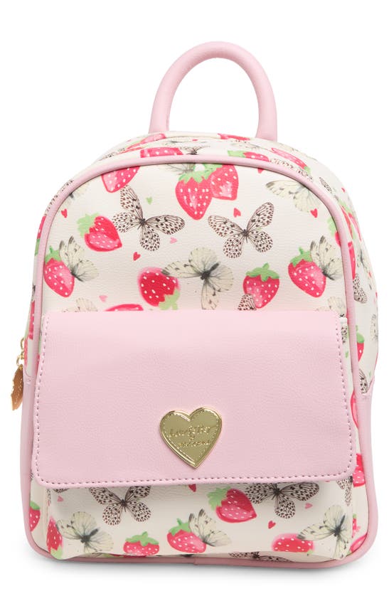 Luv Betsey By Betsey Johnson Mid Size Backpack In Sweetheart Strawberries
