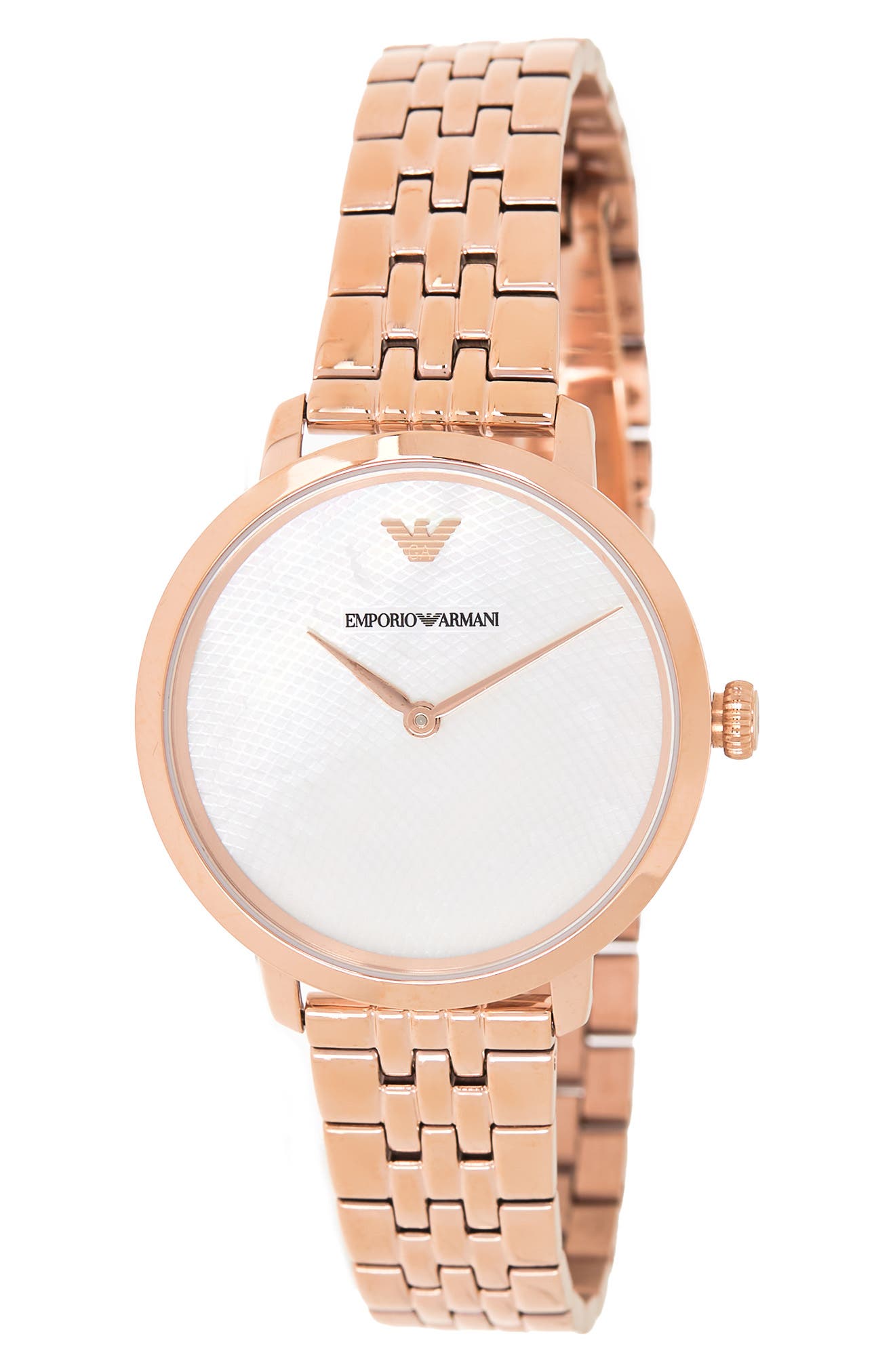 armani women's rose gold watch