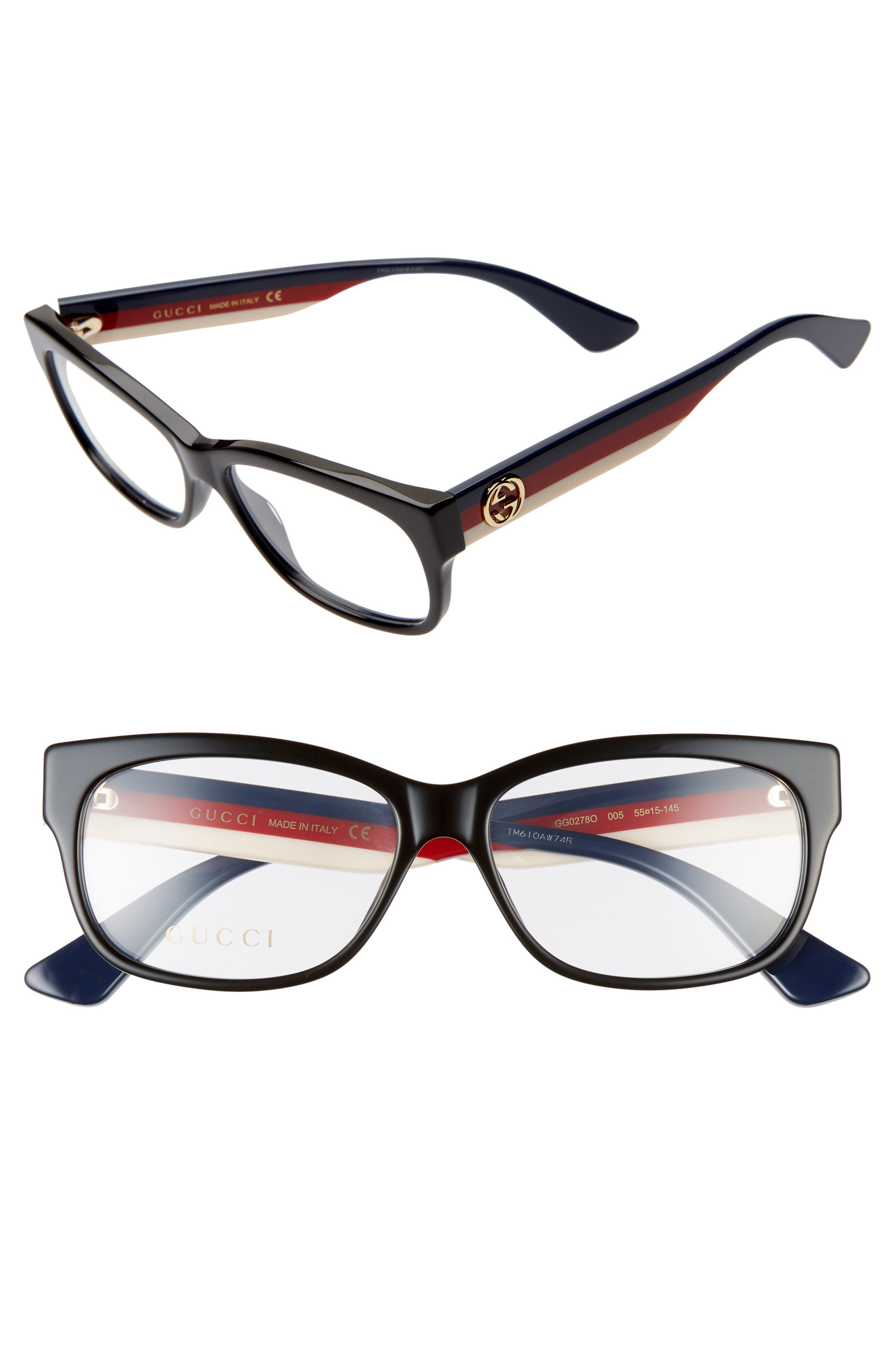 red and blue gucci glasses