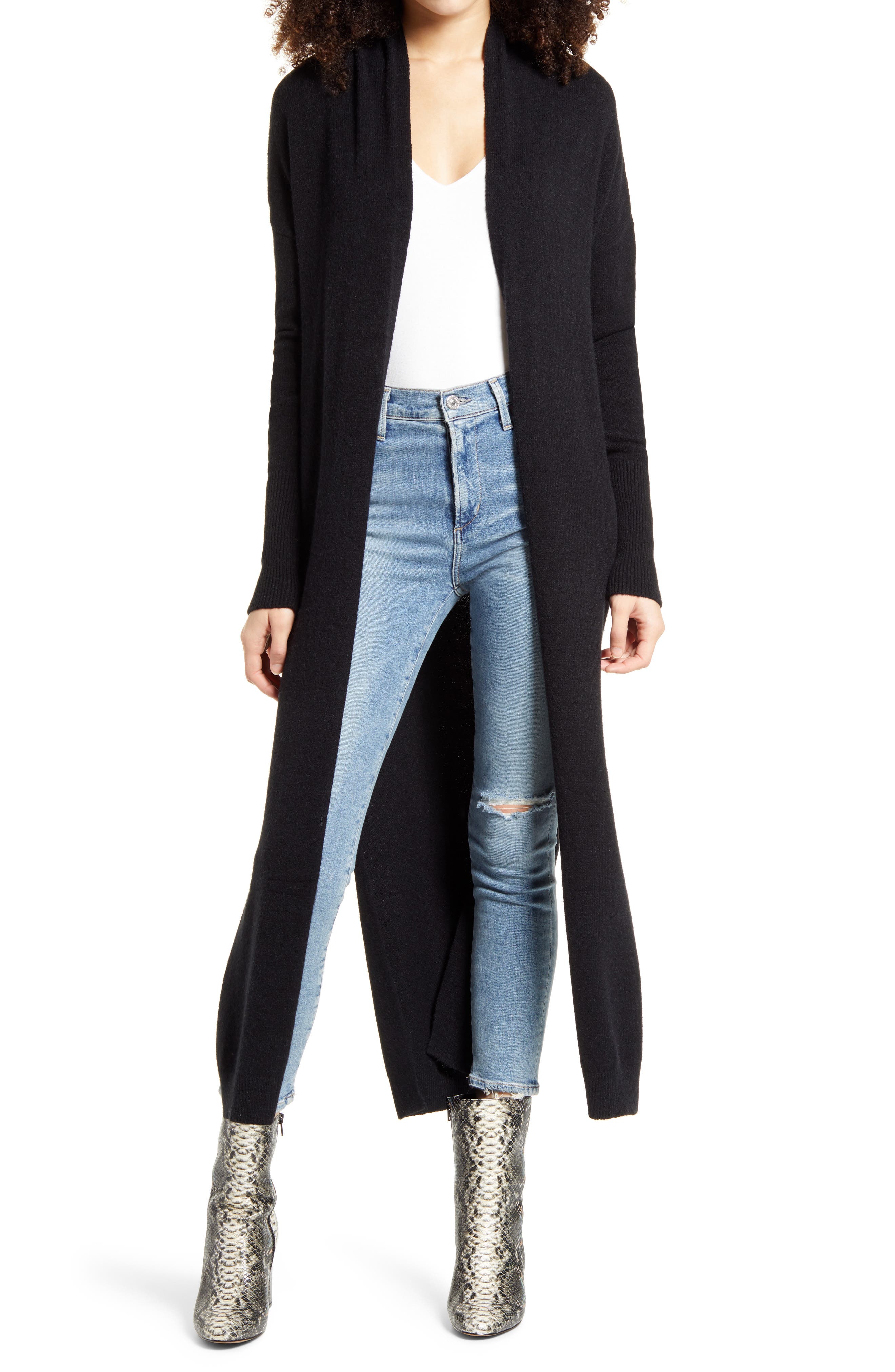 long black sweater duster