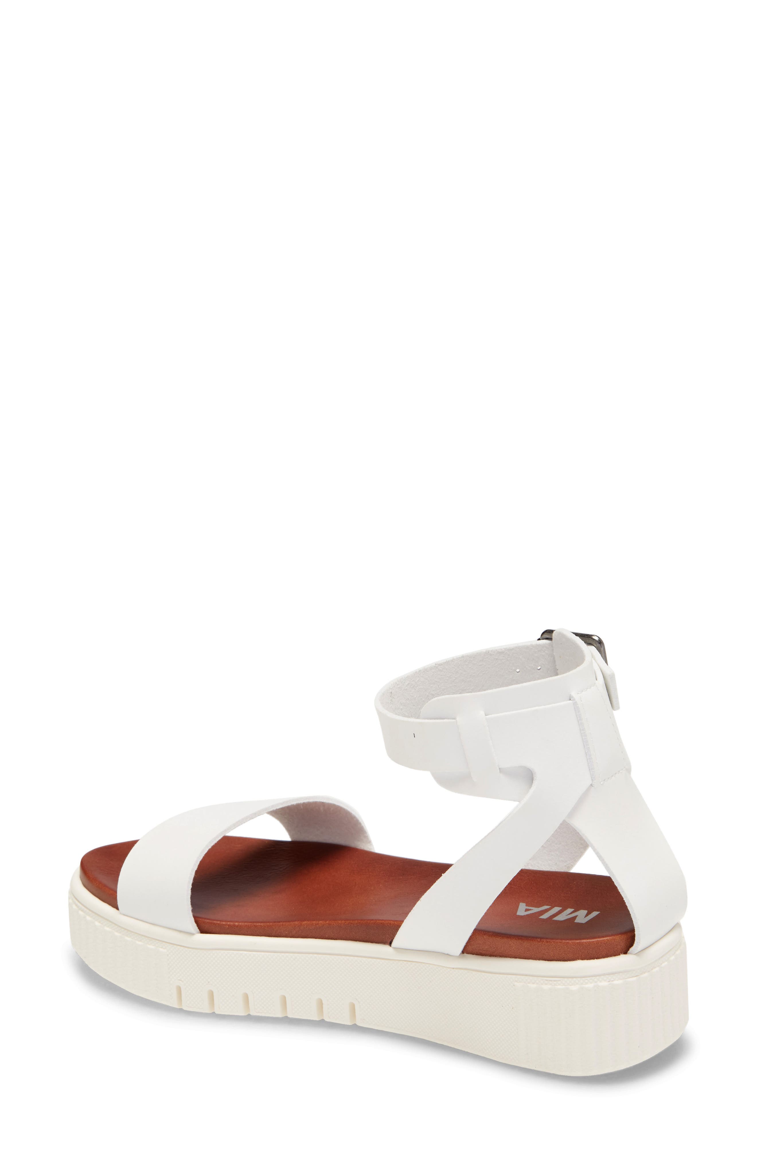 mia platform sandals white