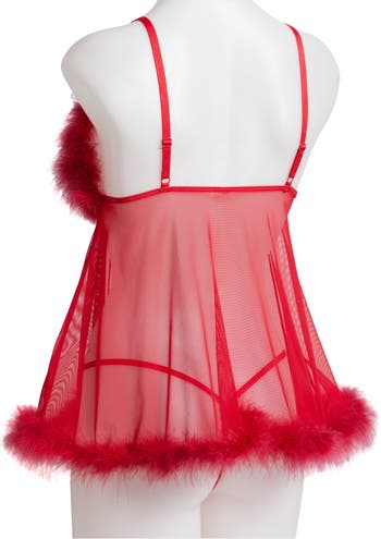 Coquette Women's Push-Up Baby Doll and G-String Set