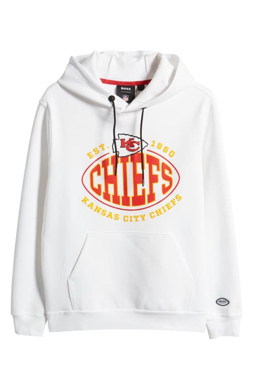 Shop Hugo Boss Boss X Nfl Touchback Graphic Hoodie In Kansas City Chiefs White