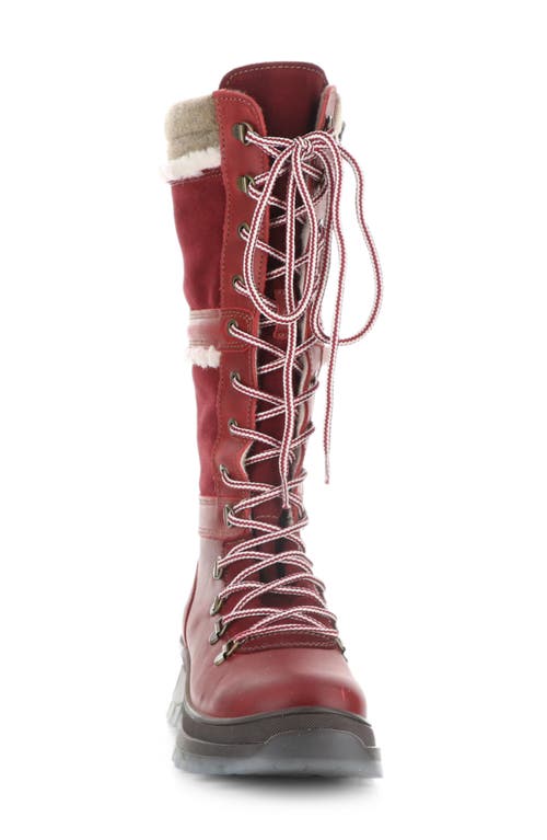 Shop Bos. & Co. Daws Waterproof Winter Boot In Red/sangria/beige Saddle