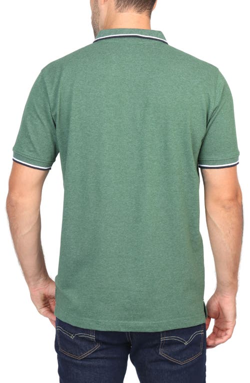 Tailorbyrd Micro Tipped Piqué Polo In Green Heather